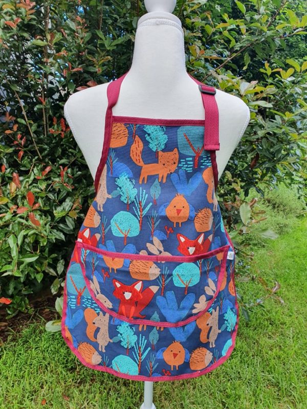 Rabbit & Fox Children's Kitchen / Craft Apron (maroon)