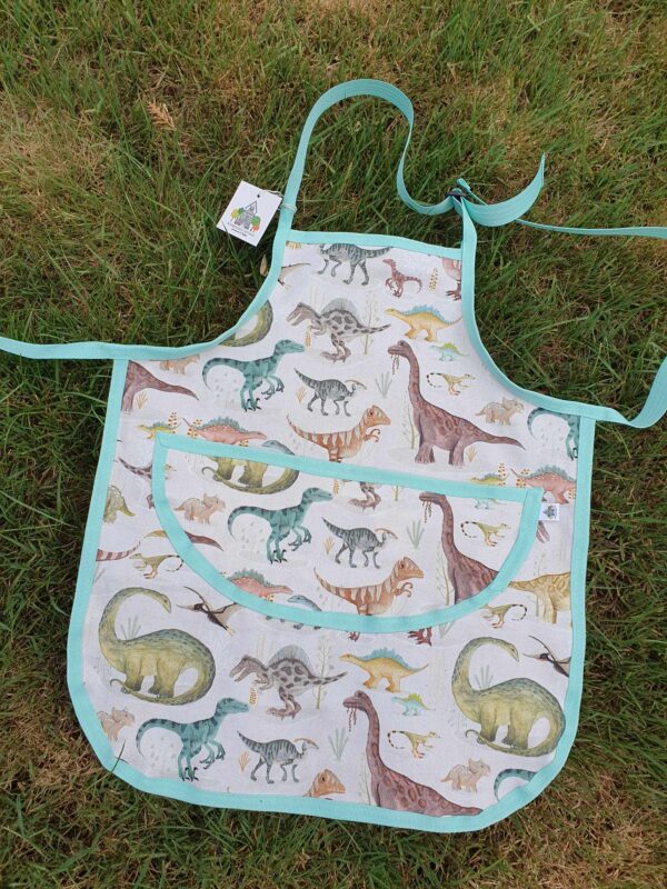 Dinosaur (Mint) Children's Kitchen / Craft Apron