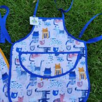 Pink Cat Children's Kitchen / Craft Apron (blue)