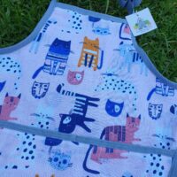 Pink Cat Children's Kitchen / Craft Apron (grey) - Image 2