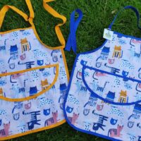 Pink Cat Children's Kitchen / Craft Apron (grey) - Image 3
